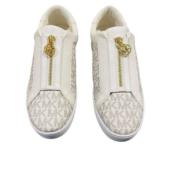 Michael Kors Keaton Zip Slip-On Sneaker Vanilla MK Logo Size 7M - Picture 4 of 10